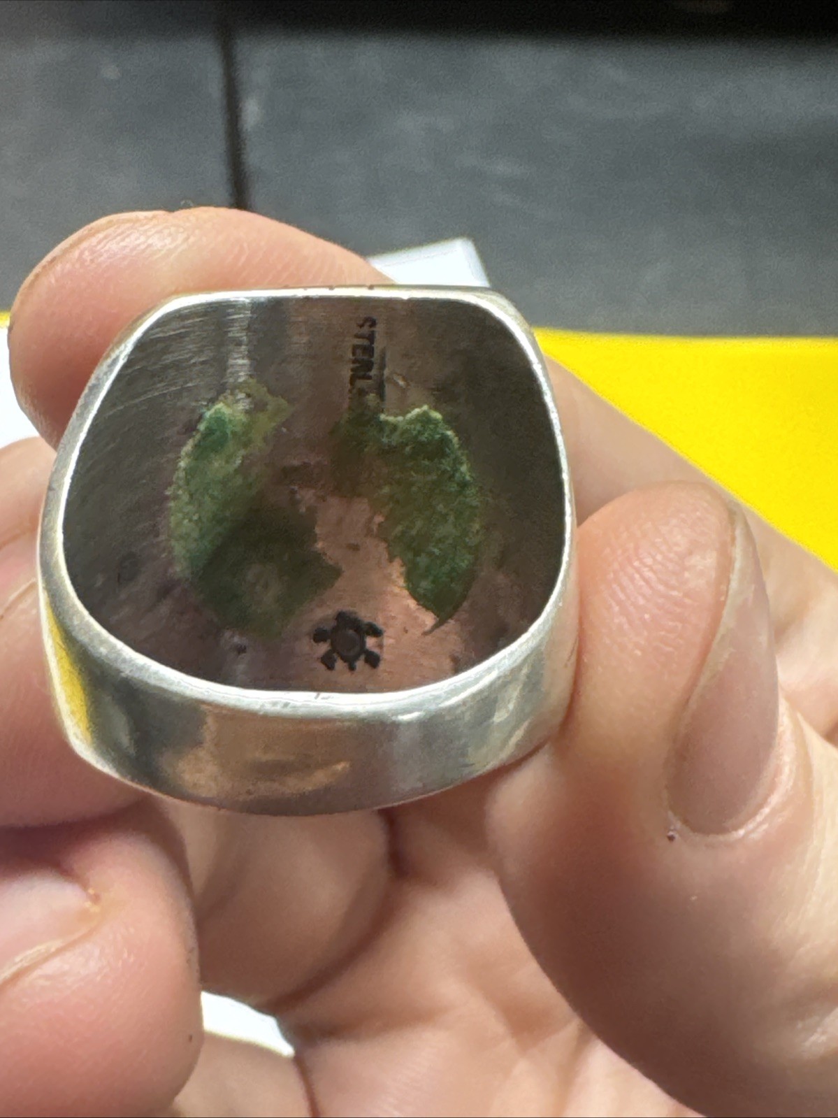 Sterling Silver Native American Turtle Ring Size … - image 8