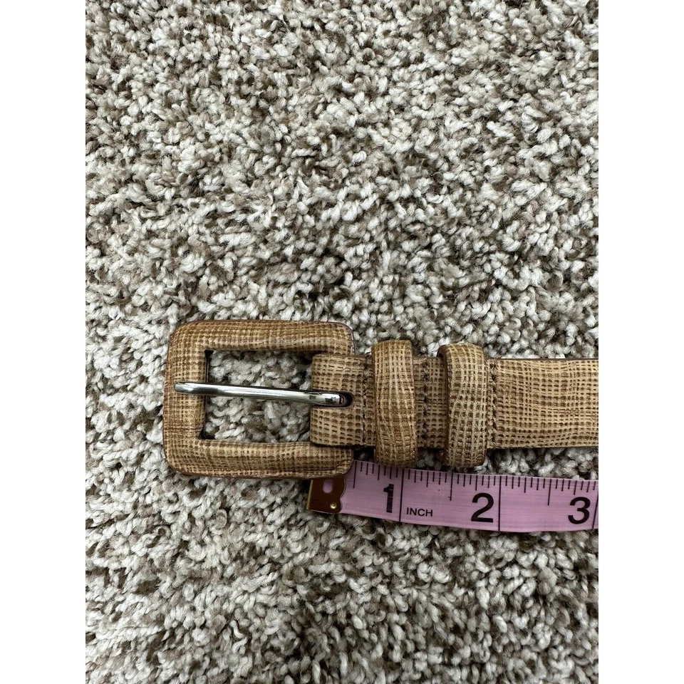 WCM New York Womens Tan Italian Calfskin Leather Belt Size Small Made in USA - Image 4 of 4