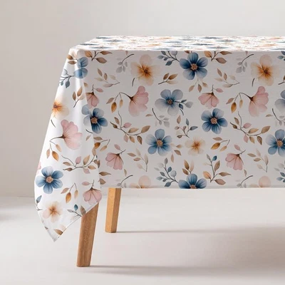 Nappe AntiTaches en Coton Floral rectangulaire au Toucher Tissu 160 x 100 cm,... - Photo 1/4