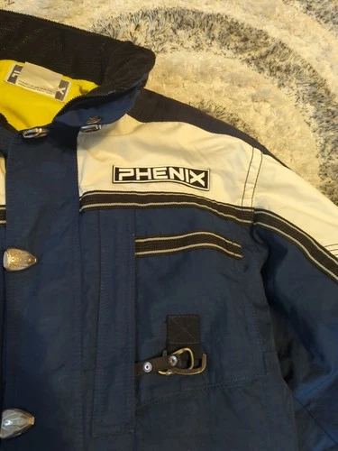 VTG PHENIX Men's XL Ski Snow Alpine Jacket Hood, Pockets, Blue Full Zip image 2