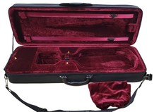 31" Oblong Violin Case, Black Exterior / Burgundy Velvet Interior