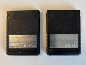 Lot of 2 Sony PlayStation 2 PS2 OEM 8 MB Memory Card Black Tested & Works!