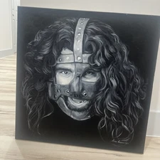 Original Hand painted Mankind Mick Foley 24x24 Artist Kevin Goldman WWE ECW