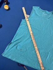 Soft Surroundings Pocket Tee Size XL Tidal Wave Teal / Green 100% Cotton - New