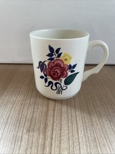 Vintage Poole Pottery Floral Hand  Painted Mug
