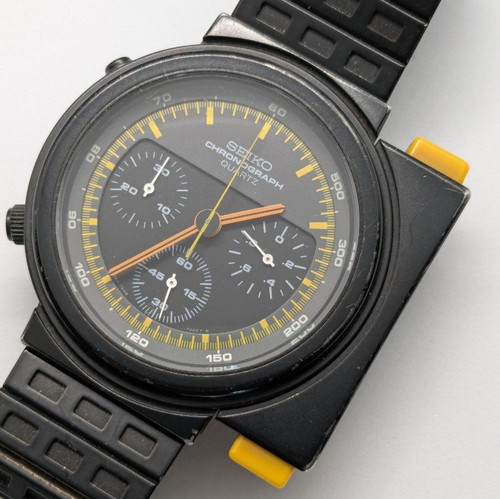 SEIKO Giugiaro 7A28-7000 Alien 2 Ripley Black Watch Runs Chronograph Issue Japan