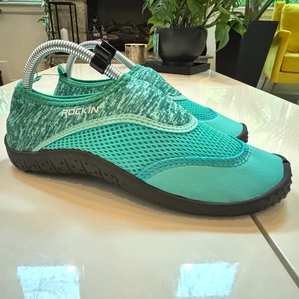 Sapato aquático feminino Wonder Nation verde com zíper tamanho 7 - Imagem 2 de 4