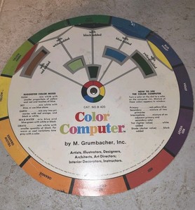 Vintage M. Grumbacher Color Computer Double Sided Circular Color Wheel 1972