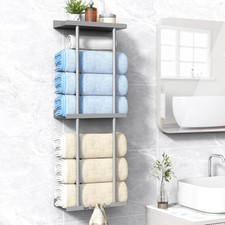 LiuoudTowel Rack for Bathroom, Wall Mounted Vertical Rolled Towel Storage Org...