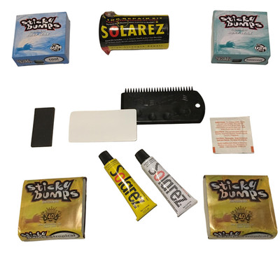 Kibaron Sticky Bumps Wax Plus Solarez Uv Cure Resin Ding Repair Kit Plus 2 Bars