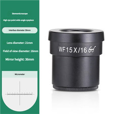 WF15X/16 Eyepiece with Reticle Scale for Stereo Microscope, 30mm Mount
