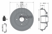 2X Bremstrommel Pagid 61433N FüR Opel Agila H08 F68 LPG Cdti Suzuki Splash EX 3