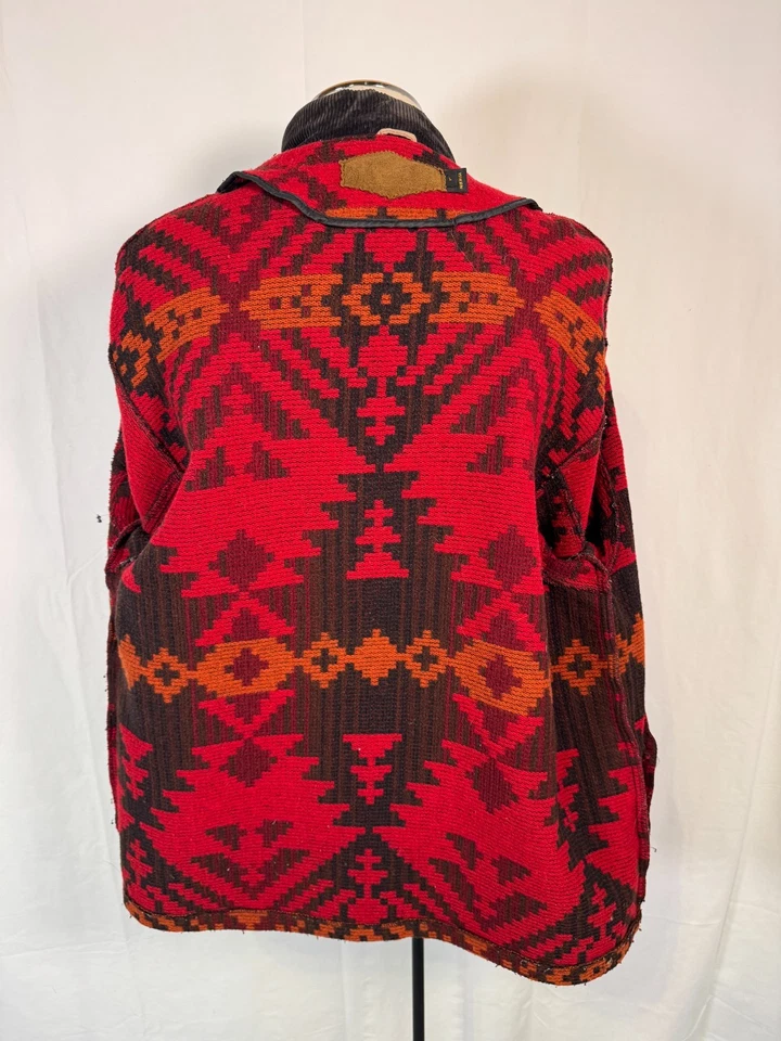 Vintage Woolrich Aztec Southwestern Print Wool Coat Zip Jacket Sz L Made in USA - Image 4 of 4