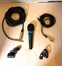 Apex 850 Dynamic Vocal Microphone 600 Ohm XLR + Cables & 2 Mic Clips Tested