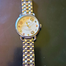 Coach Women's Quartz Analog Watch Silver Tone Metal Bracelet White Dial