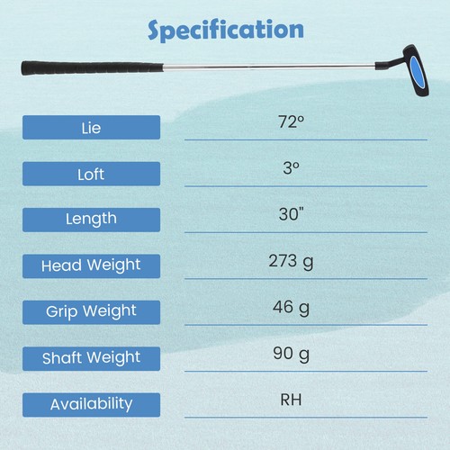 30 Inch Junior Mallet Putter für Kinder mit Edelstahlschaft und Headcover - Bild 9 von 11