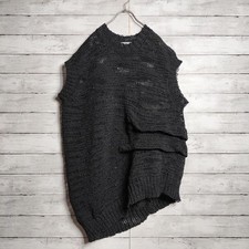 Used Yohji Yamamoto Pour Homme Mesh Knit Vest Polyester Tops Mens Free Size