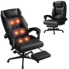 Massage Office Chair with Foot Rest 6 Points Vibration 400LBS Big and Tall Of...
