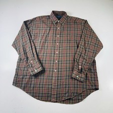 Ralph Lauren Blake Button Down Shirt Brown Red Plaid Long Sleeve Men  s Size XL