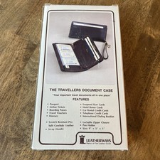 VINTAGE Leatherways Travelers Document Passport Carrier Clutch Case - RARE / NEW