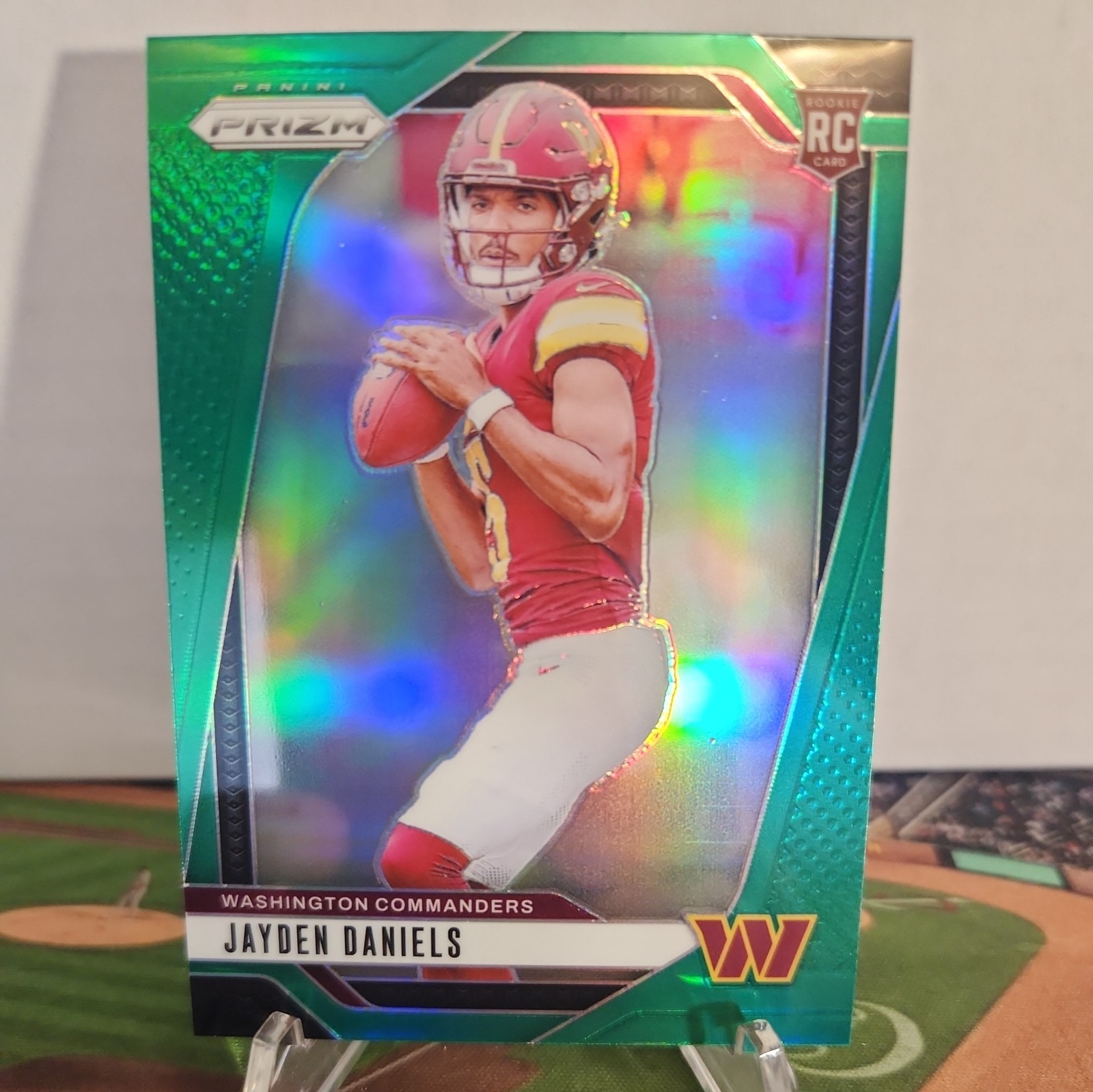 2024 Panini Prizm Jayden Daniels RC Green Prizm #347 Commanders