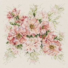 106-0057 14 Count Garden Roses Counted Cross Stitch Kit, 13 by 13-Inch , Pink