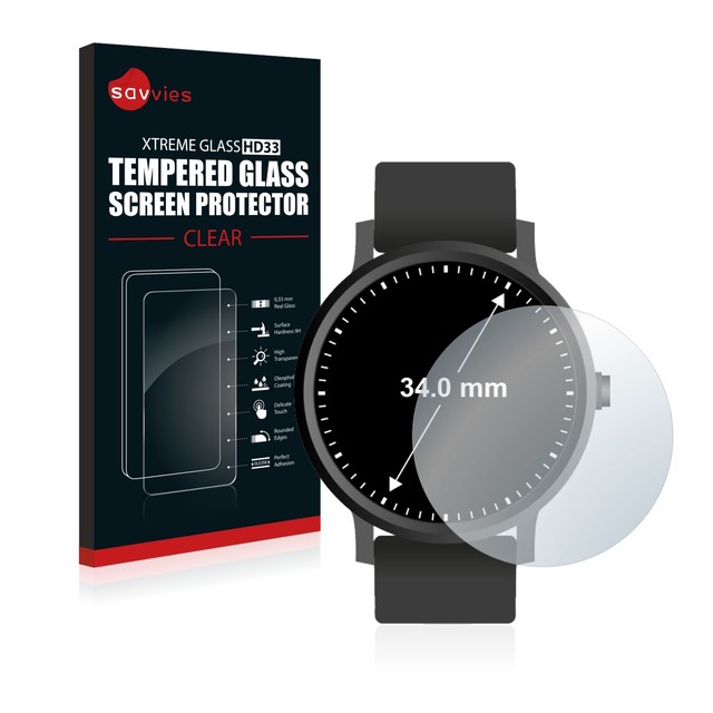 Savvies für Armbanduhren (Kreisrund ø: 34 mm) Glas Schutz gehärtete Savvies für Armbanduhren (Kreisrund ø: 34 mm) Glas Schutz gehärtete