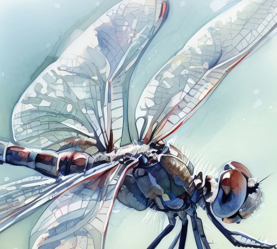 Elegante Impresión Artística Acuarela Libélula 10" x 8" - Decoración Inspirada en la Naturaleza Foto 2 de 4