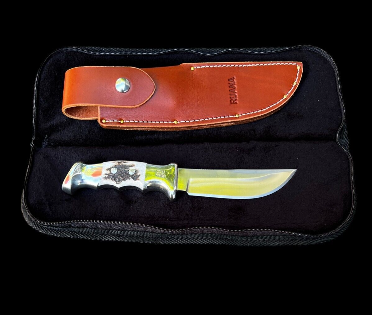 Fixed Blade Ruana Knife 20B 5" Skinner & Sheath/Zipper Case DH2079 eBay