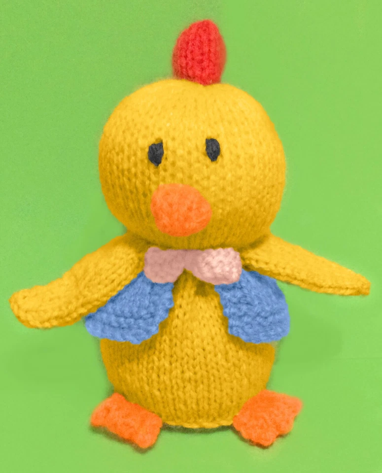 PATRÓN DE TEJIDO - Chester the Chick Choc Cubierta naranja / 15 cm juguete de pollo de Pascua