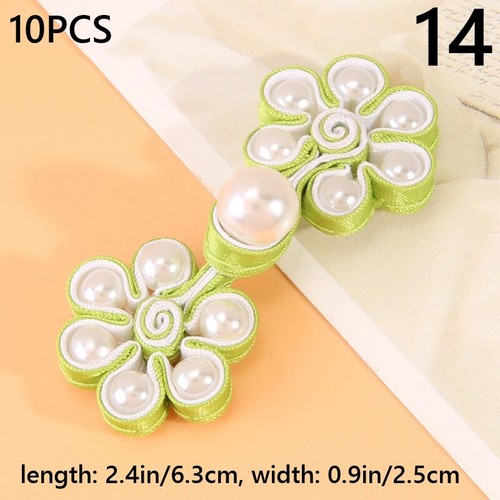 10X Chinese Flower Pearl Frog Button Cheongsam Tang Suit Hanfu Sewing Retro - Picture 29 of 46
