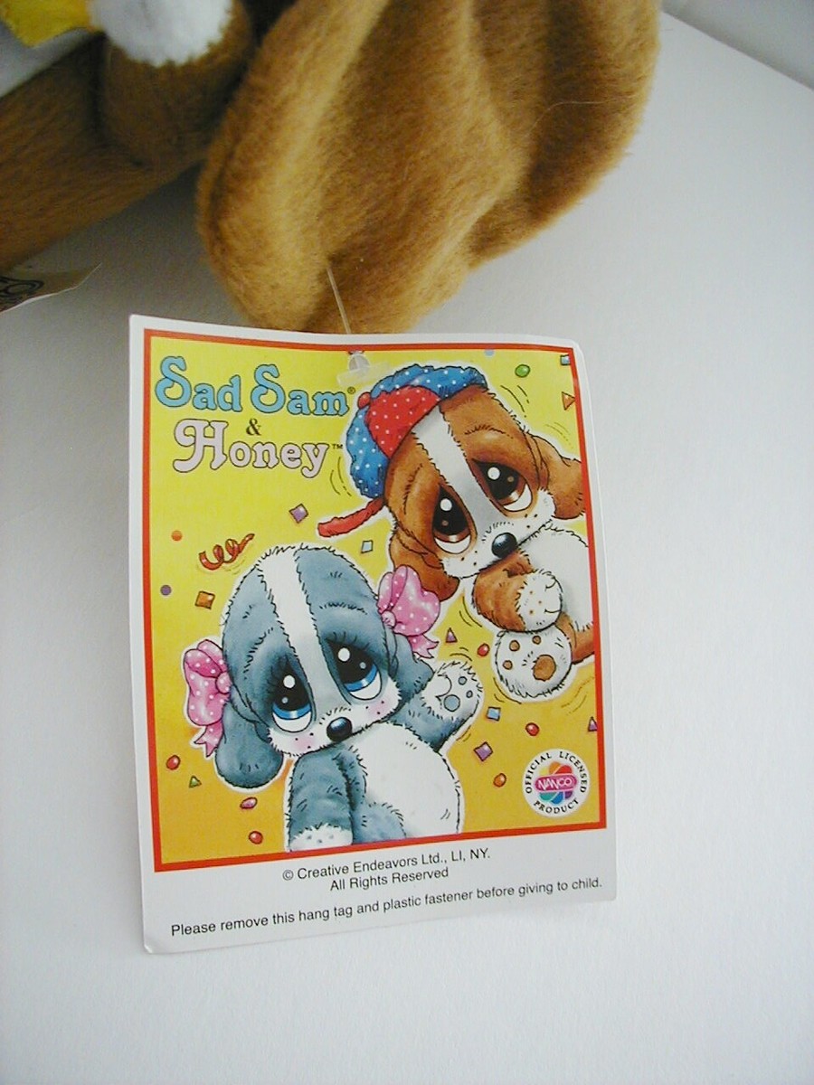 Sad Sam & Honey Plush Nanco Stuffed Puppy Dog Satin Rainbow Star