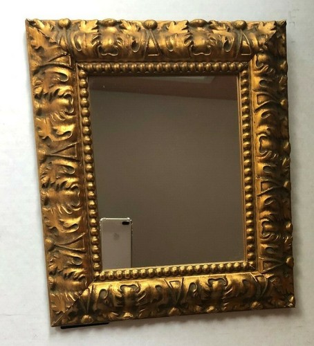 Murano VENETIAN Glass Mirror Gold Gild Art Deco Frame 15"x13" Made Italy - Picture 11 of 12