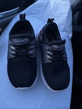 Nautica Girls Dark Blue Glitter Slip On Sneakers US 7