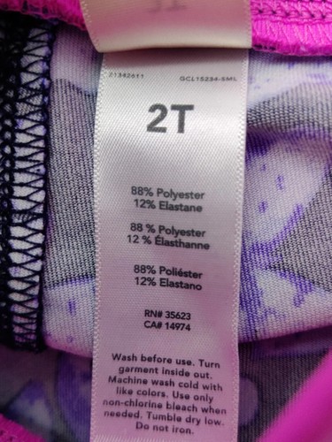 Osh Kosh Bgosh Girls Cropped Leggings Purple Pink Butterflies Sz 3T - Picture 9 of 10