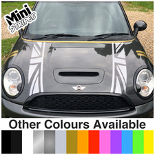 MINI COOPER UNION JACK BONNET STRIPES VINYL DECALS STICKERS RACING GRAPHICS