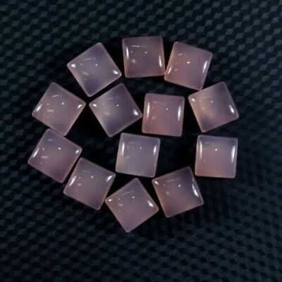Lot Natural Pink Chalcedony 8x8 MM Square Cut Faceted Loose Gemstone Details about   SALE! 