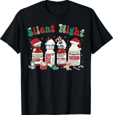 Silent Night Funny Christmas Gift Nurse Medical Xmas Unisex T-Shirt