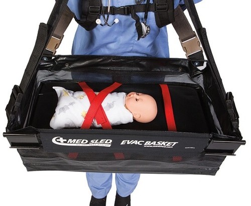 NEW Med Sled Evacuation Basket + O2 Backpack 24" Infant Baby Pediatric