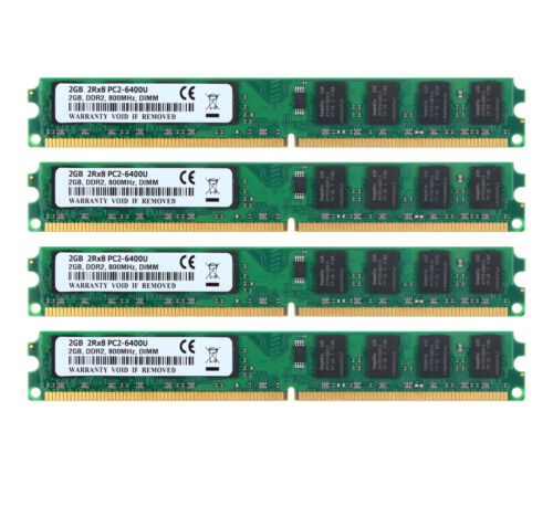 NEW RAM 8G 4X 2G DDR2 2RX8 PC PC2-6400U 800MHz DIMM Memory Kit Desktop For Intel - Photo 1 sur 12