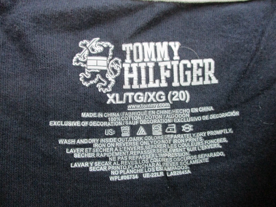 Tommy Hilfiger Shirt Extra Large Youth Navy Blue East River Casual Cotton Boys - Image 4 of 4