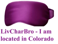 Hot Cold PURPLE Gel Weighted Sleeping Mask Soft Satin Adjustable Strap