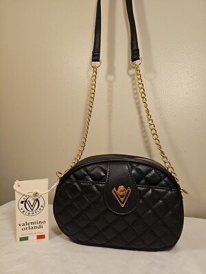 Valentino Orlandi Quilted V Logo CAMERA Crossbody Shoulder