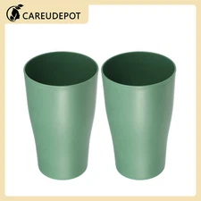 2Pcs Bathroom Toothbrush Tumblers Cup Set PP Cup Color Green 4.92''x3.03''