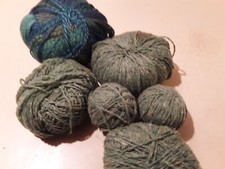Specialty Yarn Lot- Varigated Shades of Blues/Greens- Wool Blend- Sock Weight