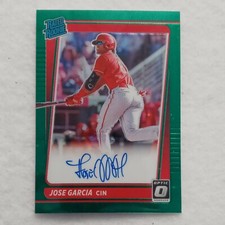 2021 OPTIC JOSE GARCIA RATED RC AUTO /75 Green RRS-JG CINCINNATI REDS 