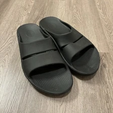 OOFOS OOahh Slide Sandals Men’s 12 Black Slip On Recovery Comfort Support