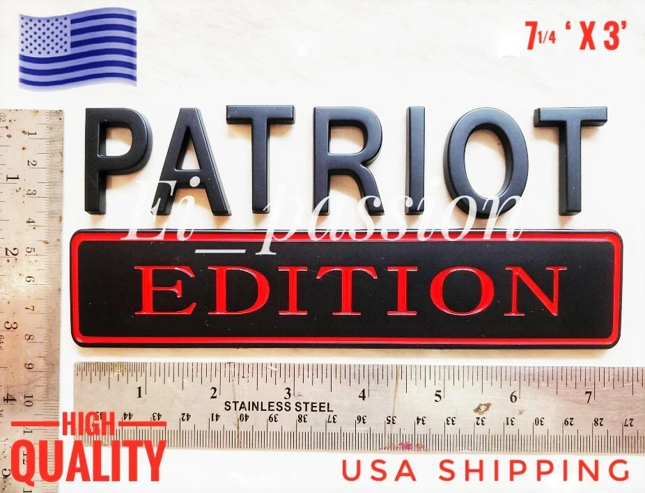 EDICIÓN PATRIOTA Negro Ajuste Todas las Camiones Logo EMBLEMAS PERSONALIZADOS Barco Jeep Símbolo de Viaje Foto 4 de 4