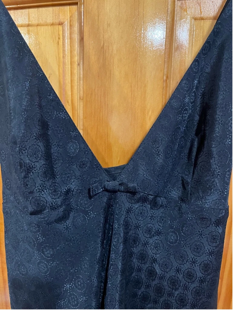 UNDERCOVER Abito VICTORIA’S SECRET Crown Label nero seta maxi negligee slip scuro romantico