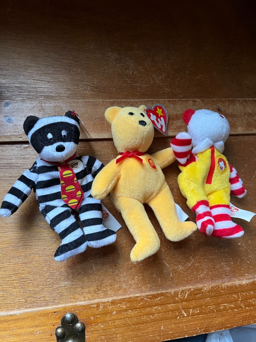 Lot of Small McDonald's TY HAMBURGLAR Golden Arches RONALD Teddy